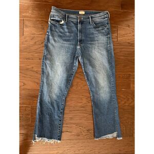 MOTHER The Insider Crop Step Fray Hem Jeans Sweet and Sassy 34